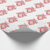 Papier Cadeau Coeur Anatomique Rouge (Coin)