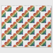 Papier Cadeau coeur arc-en-ciel lgbt (Plat)