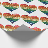 Papier Cadeau coeur arc-en-ciel lgbt (Coin)