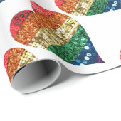 Papier Cadeau coeur arc-en-ciel lgbt (Coin rond)