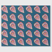 Papier Cadeau Coeur arc-en-ciel mou amour boho (Plat)