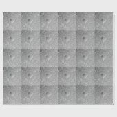 Papier Cadeau Coeur argenté en métal (Plat)