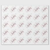 Papier Cadeau Coeur bébé | Script Rose du désert de Taupe (Plat)