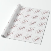 Papier Cadeau Coeur bébé | Script Rose du désert de Taupe (Déroulé)