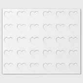 Papier Cadeau Coeur blanc (Plat)