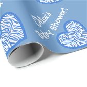 Papier Cadeau Coeur bleu nommé fait sur commande 3 de zèbre de (Coin rond)