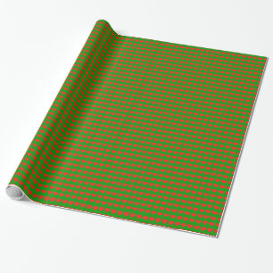 Papier Cadeau coeur d'amour vert et rouge