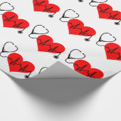 Papier Cadeau Coeur de battement de coeur de stéthoscope (Coin)