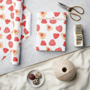 Papier Cadeau Coeur de biscuits sucre Valentine