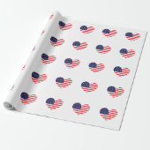 Papier Cadeau Cœur de drapeau américain (Déroulé)