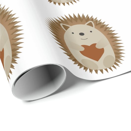 Papier Cadeau Coeur de hérisson (Coin rond)