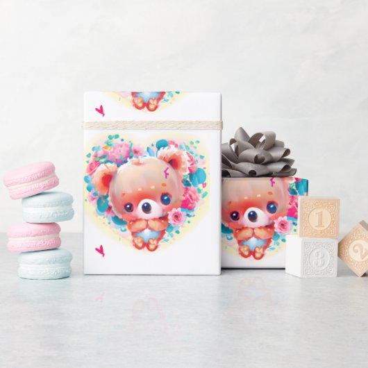 Papier Cadeau Cœur de koala mignon (Baby Shower)