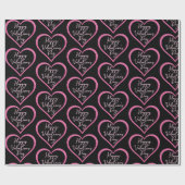 Papier Cadeau Coeur de Parties scintillant rose chaud pour la Sa (Plat)