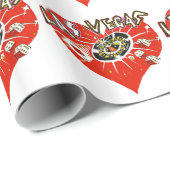 Papier Cadeau Coeur de rouge de Las Vegas (Coin rond)