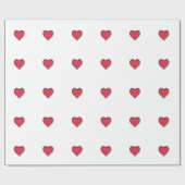 Papier Cadeau Coeur de rouge de Saint-Valentin (Plat)