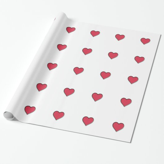 Papier Cadeau Coeur de rouge de Saint-Valentin (Déroulé)