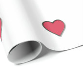 Papier Cadeau Coeur de rouge de Saint-Valentin (Coin rond)
