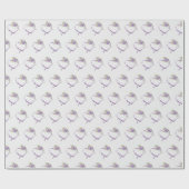 Papier Cadeau coeur de ruban violet mariage (Plat)