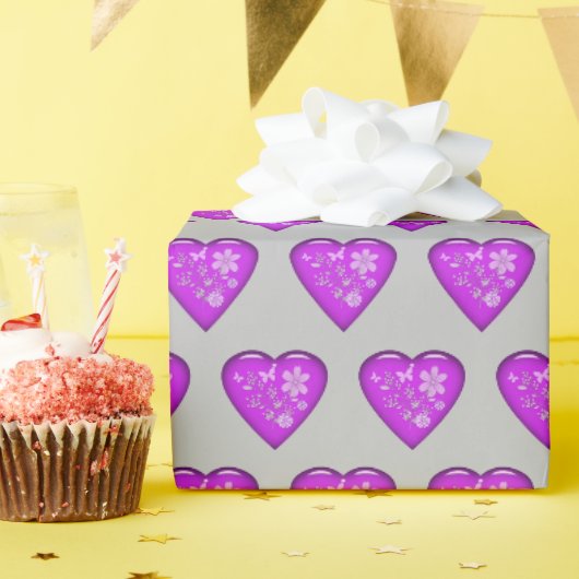 Papier Cadeau Cœur de Verre (Fête d'anniversaire)