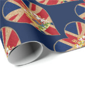 Papier Cadeau Coeur du certificat d'authenticité britannique (Coin rond)