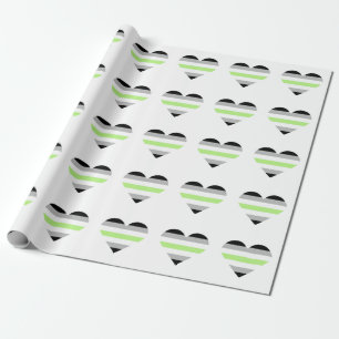 Papier Cadeau Coeur du drapeau de la fierté de l'agent