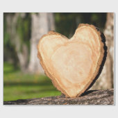 Papier Cadeau coeur en bois (Plat)