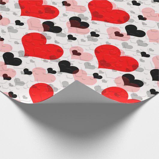 Papier Cadeau Coeur en forme d'amour rouge transparent (Coin)