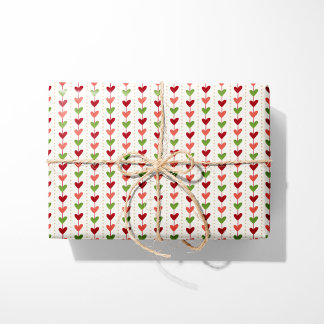 Papier Cadeau Coeur festif Garland de Noël