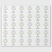 Papier Cadeau Coeur floral rose (Plat)