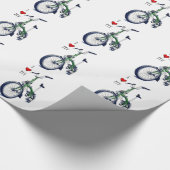 Papier Cadeau Coeur I mon Brompton (vert) (Coin)
