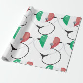 Papier Cadeau Coeur italien avec stéthoscope Soins de santé (Déroulé)