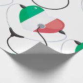 Papier Cadeau Coeur italien avec stéthoscope Soins de santé