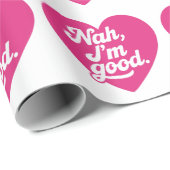 Papier Cadeau Cœur Nah, ça va Anti Saint-Valentin Single Aware (Coin rond)