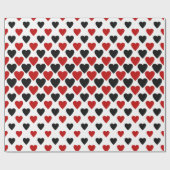 Papier Cadeau Coeur noir et rouge Valentine (Plat)