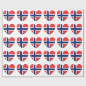 Papier Cadeau Coeur norvégien de drapeau de Scandinave de la (Plat)