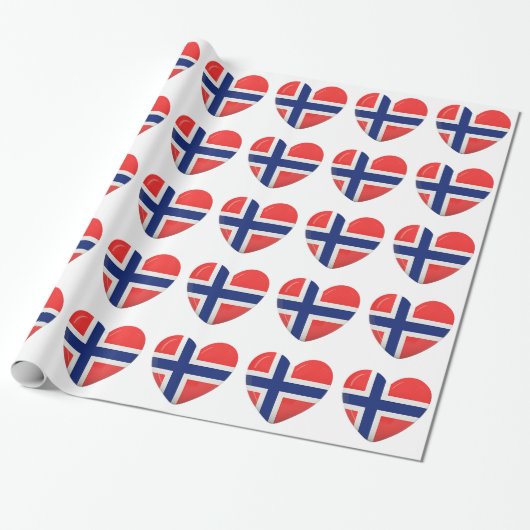 Papier Cadeau Coeur norvégien de drapeau de Scandinave de la (Déroulé)