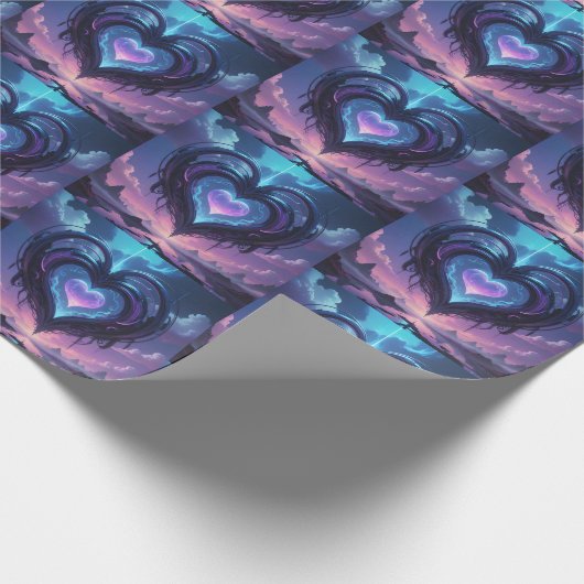 Papier Cadeau Coeur pourpre (Coin)