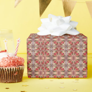 Papier Cadeau Coeur romantique et design Rose