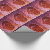 Papier Cadeau coeur rose corail (Coin)