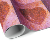 Papier Cadeau coeur rose corail (Coin rond)