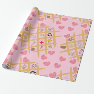 Papier Cadeau Coeur rose et Abstrait