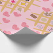 Papier Cadeau Coeur rose et Abstrait (Coin)