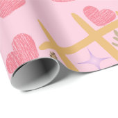 Papier Cadeau Coeur rose et Abstrait (Coin rond)