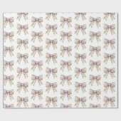 Papier Cadeau Coeur rose léopard fille Bow Anniversaire (Plat)