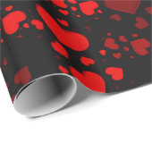 Papier Cadeau coeur rouge (Coin rond)