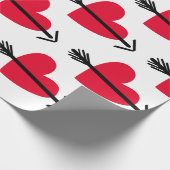 Papier Cadeau Coeur rouge avec la Saint-Valentin de flèche (Coin)