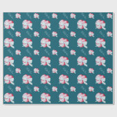 Papier Cadeau coeur rouge avec ruban blanc arc art original amou (Plat)