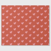 Papier Cadeau Coeur rouge et rose Saint-Valentin (Plat)