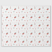 Papier Cadeau Coeur rouge Floral Cherry Sweet (Plat)