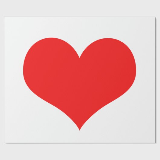 Papier Cadeau Cœur Rouge Mignon Saint-Valentin Couleur Personnal (Plat)